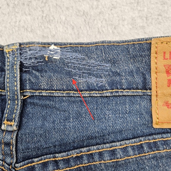 NWT Levis 505 Reg Straight Jeans Dark Wash Mens 34x32 Whiskering RARE One-R Tab - Picture 10 of 11